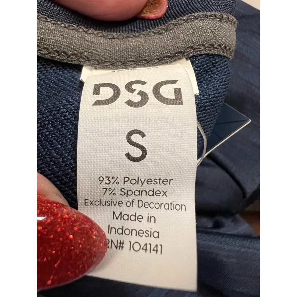 DSG Mens Movement LS Crew Team  Navy‎ Blue Single Dye Training Shirt Small no1